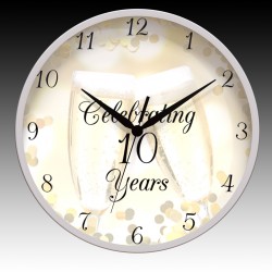 10th Anniversary Round Wall Clock 11.75"