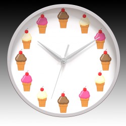 Ice Cream, Hour , Minute and Seconds hands. 11.75" diameter.