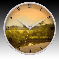 Nature Scene Meadow Hour , Minute and Seconds hands. 11.75" diameter.