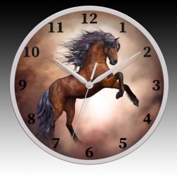 Horse Wall Clock with Gray Hour, Minute, and Seconds hands. 11.75" diameter.