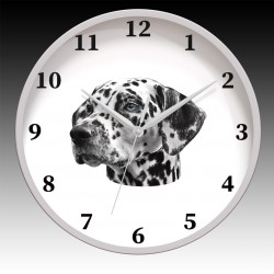 Dalmatian Wall Clock with Gray Hour, Minute, and Seconds hands. 11.75" diameter.