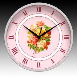 Rose Pink Round Wall Clock with Black Hour, Minute, and Seconds hands. 11.75" diameter