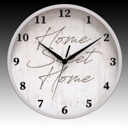 Home Sweet Home Round Wall Clock with Gray Hour, Minute, and Seconds hands. 11.75" diameter.